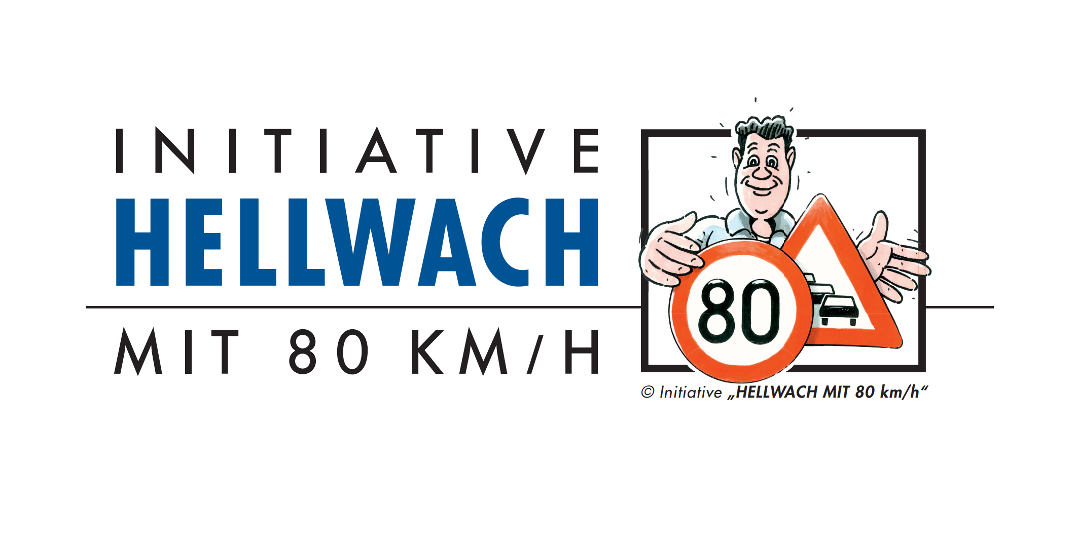 Logo Initiative HELLWACH MIT 80 km/h